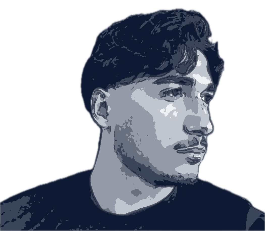 An illustrated portrait of Okan Cifci